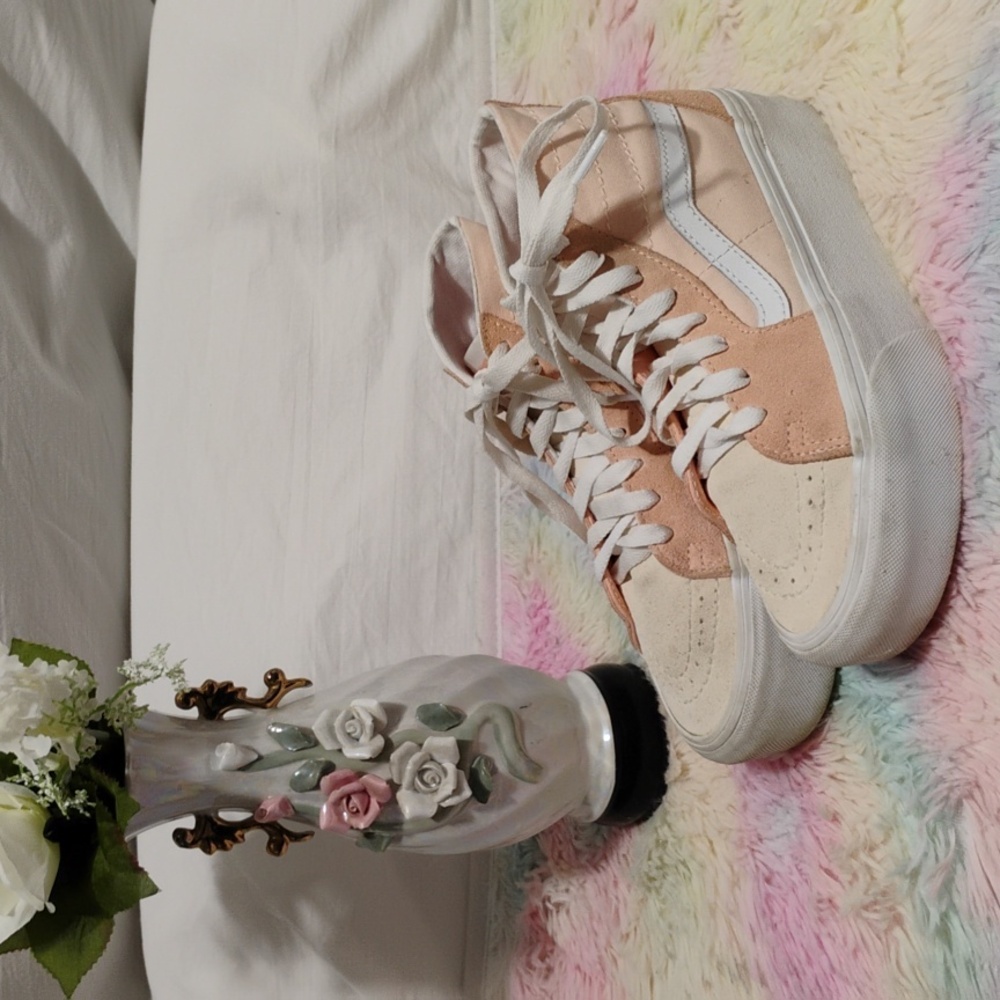(X-102) SALE!Vans Sk8-Hi Tapered Peach Platform Shoes Sz.5.5 Women's/ Sz.4 Mens
